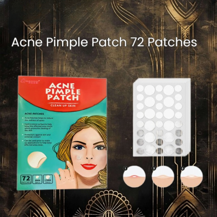 Glamorous Face Acne Pimple Patch �72 Patches Hydrocolloid Invisible Spot Treatment for Pimples & Acne (Only 1 Packet)