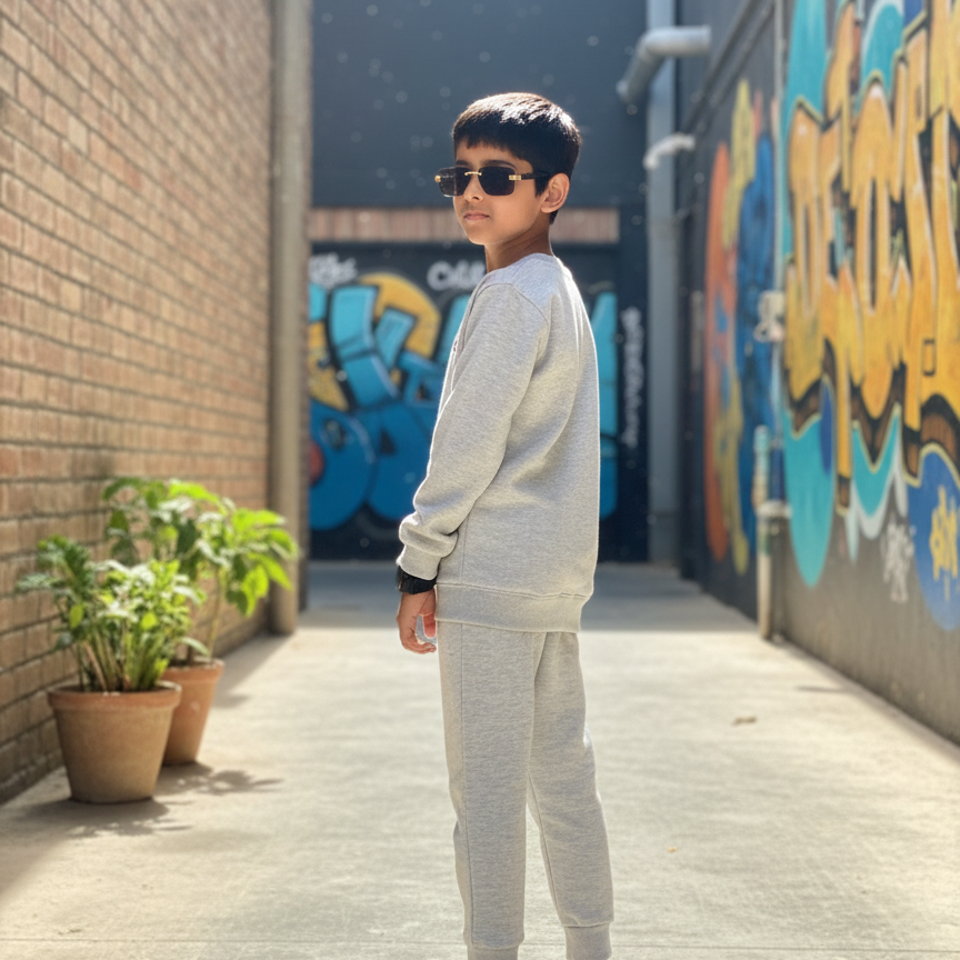 Kids Winter Tracksuit Set | Fleece Jumper & Bottoms for Boys & Girls �Warm Sweatshirt & Trouser Outfit for Cold Weather small