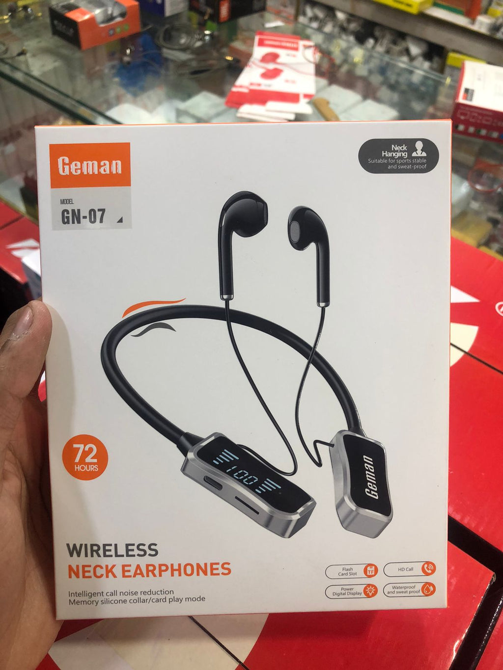 Geman GN-07 Wireless Neckband Headset | Bluetooth Earphones | Clear Sound & Deep Bass | Comfortable & Portable