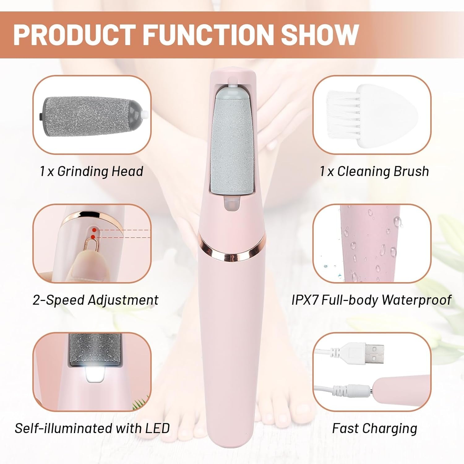 Rechargeable Callus Remover �Portable Foot Care Device for Smooth and Soft Skin