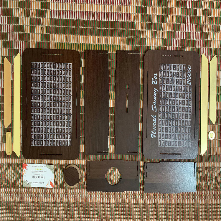 Umrah Saving Box | 210000 Umrah Saving Gift Wooden Box | Wooden Umrah Saving Box (Unassembled)