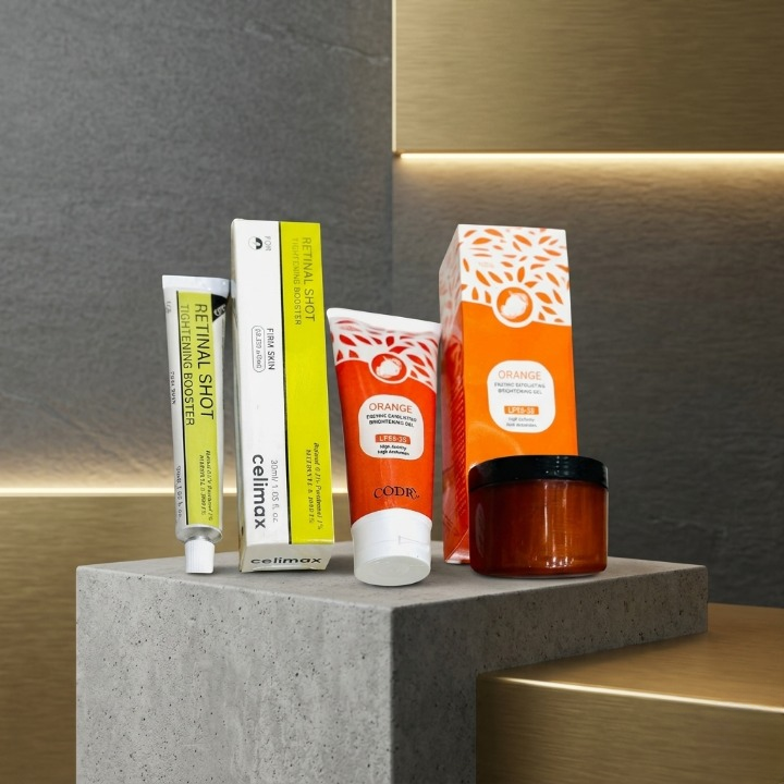 Ultimate Skin Transformation Bundle Deal �Retinal Shot Booster, Orange Enzyme Gel & Zafrani Whitening Cream (Pack of 3)