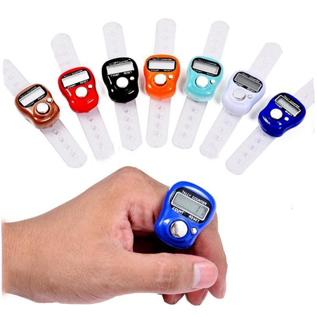 Digital Tasbeeh Finger Counter with LED Indicator, Reset Button & Ring Strap �SXH5136 (Random Color)