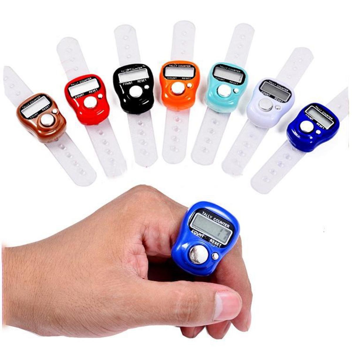 Digital Tasbeeh Finger Counter with LED Indicator, Reset Button & Ring Strap �SXH5136 (Random Color)