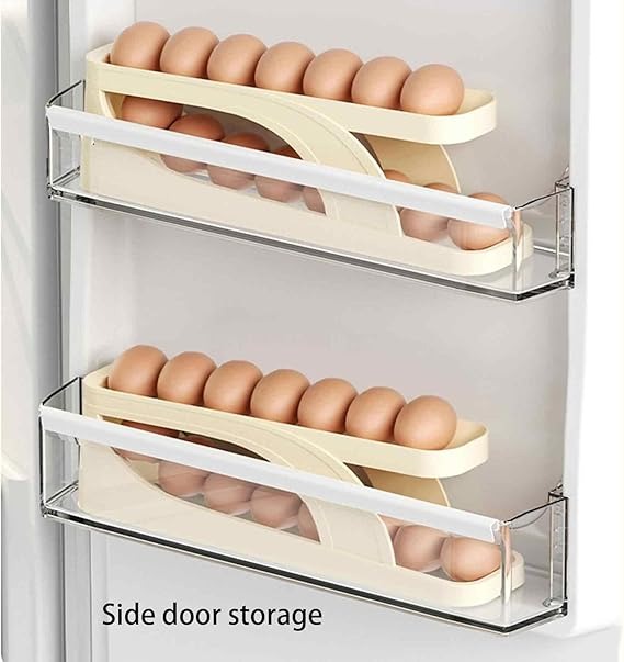 15 Egg Storage Box Rolling Design Space Saving PP Refrigerator Organizer Multi Layer Egg Holder| Random Colour