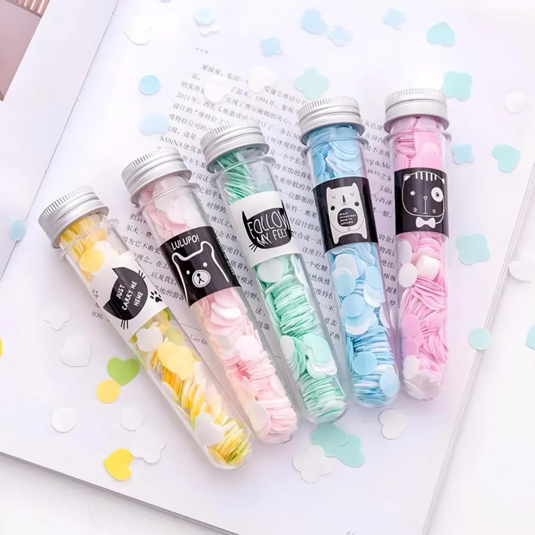 100 PCS Disposable Flower Paper Soap with Portable Tube �Multi-Color Travel Sheets for Hand Washing & Outdoor Use- Random Color