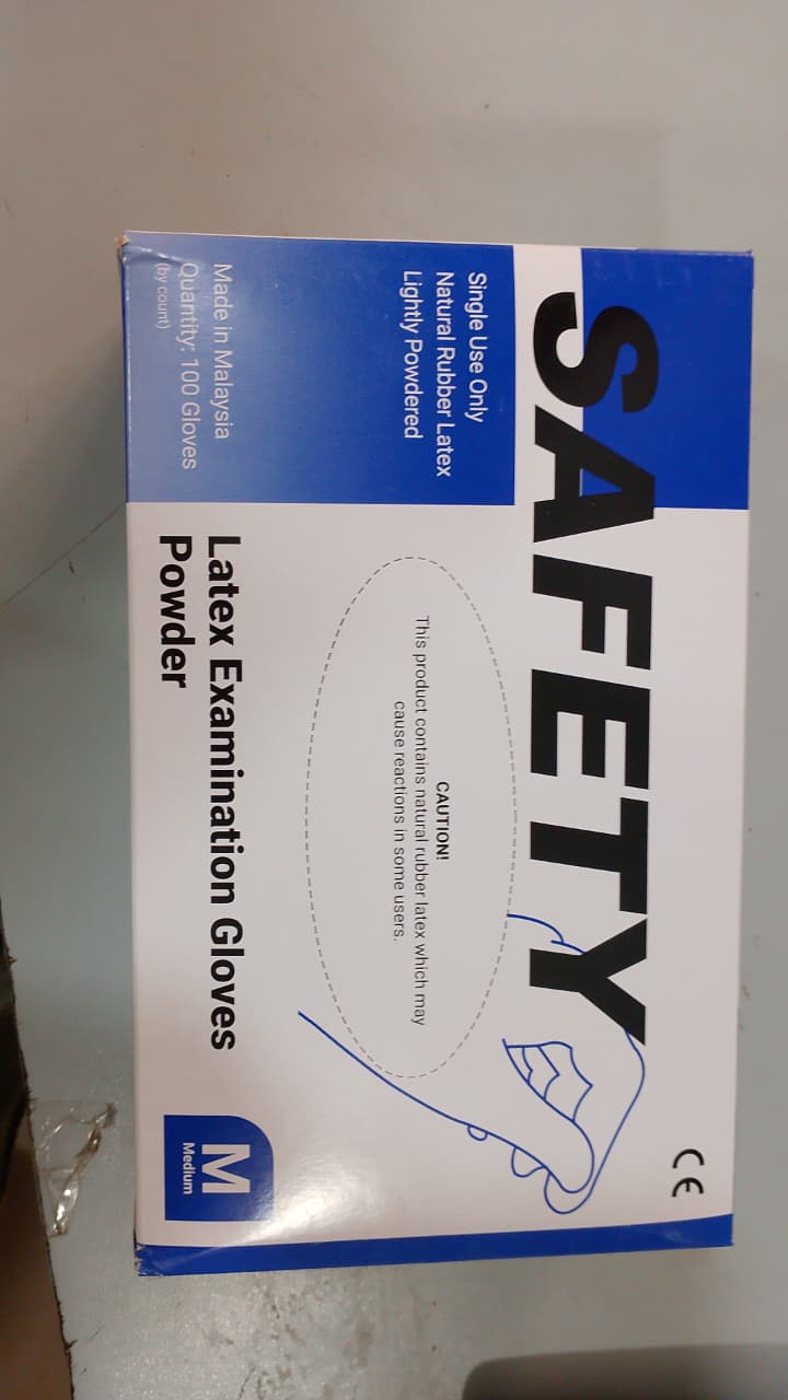 100PCs Safety Examination Gloves �Premium Protection, Comfort & Hygiene for Medical, Laboratory, and Everyday Use with Reliable Performance (Medium)