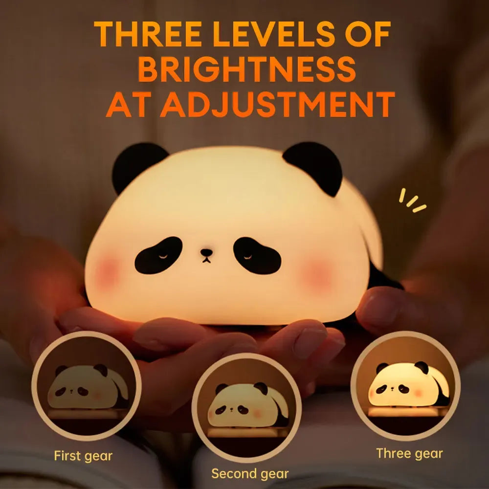 Cute Panda Night Light | Silicone Soft Lamp | Portable & Child-Safe Bedside Light