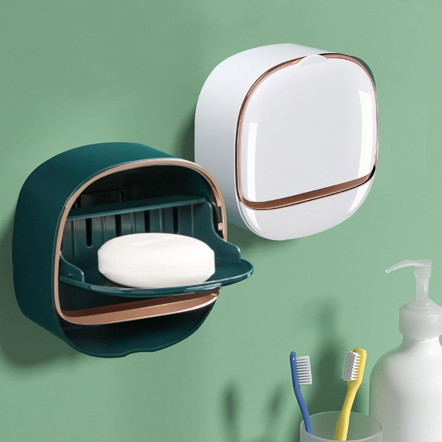 Luxury Soap Holder With Drain Tray �Wall Mounted Soap Case Box Designed To Keep Your Soap Bars Dry And Long Lasting (Random Color)