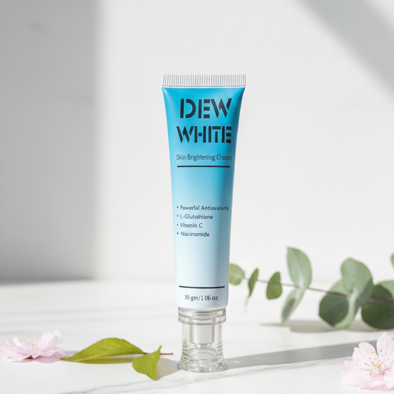 Dew White Skin Brightening Cream Gentle Formula Improves Skin Tone Reduces Dullness Provides Radiant Glow And Smooth Texture For Daily Use - 30g