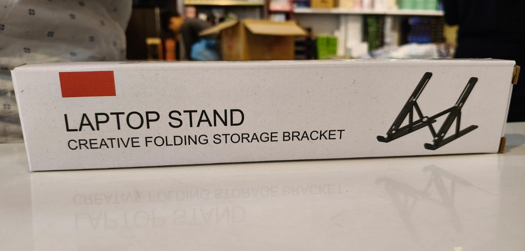 Folding Adjustable Aluminum Laptop Stand - Portable Ergonomic Multi Angle Desk Riser Lightweight Heat Dissipation Notebook Holder Mount