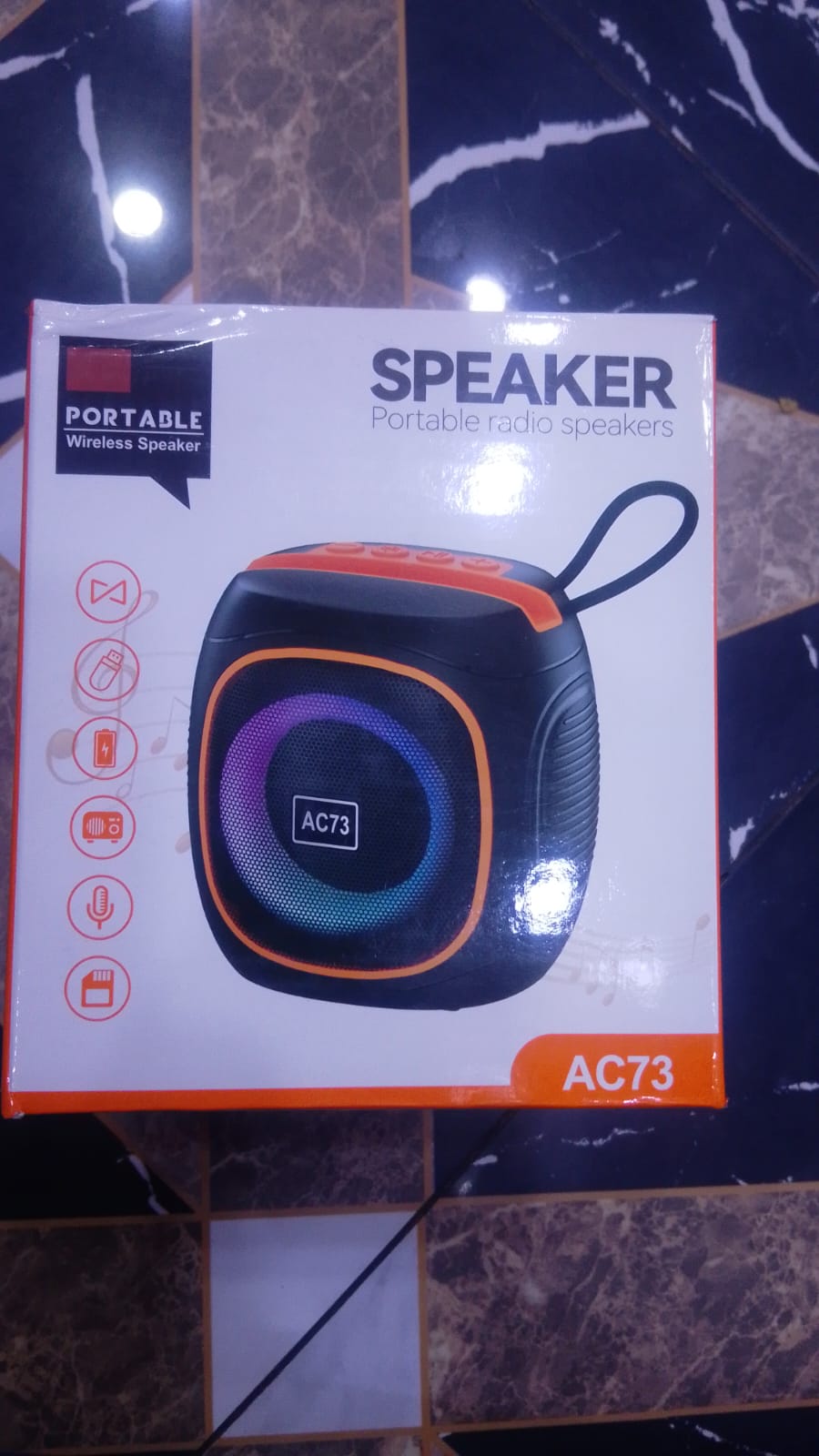 AC73 Portable Wireless Speaker �Compact Bluetooth Party Speaker with RGB Lights and FM Radio