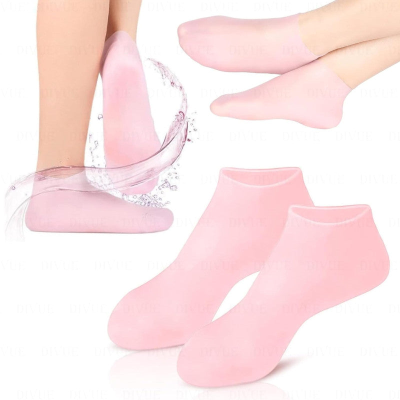 Silicone Moisturizing Heel Socks �Reusable Cracked Heel Care Socks