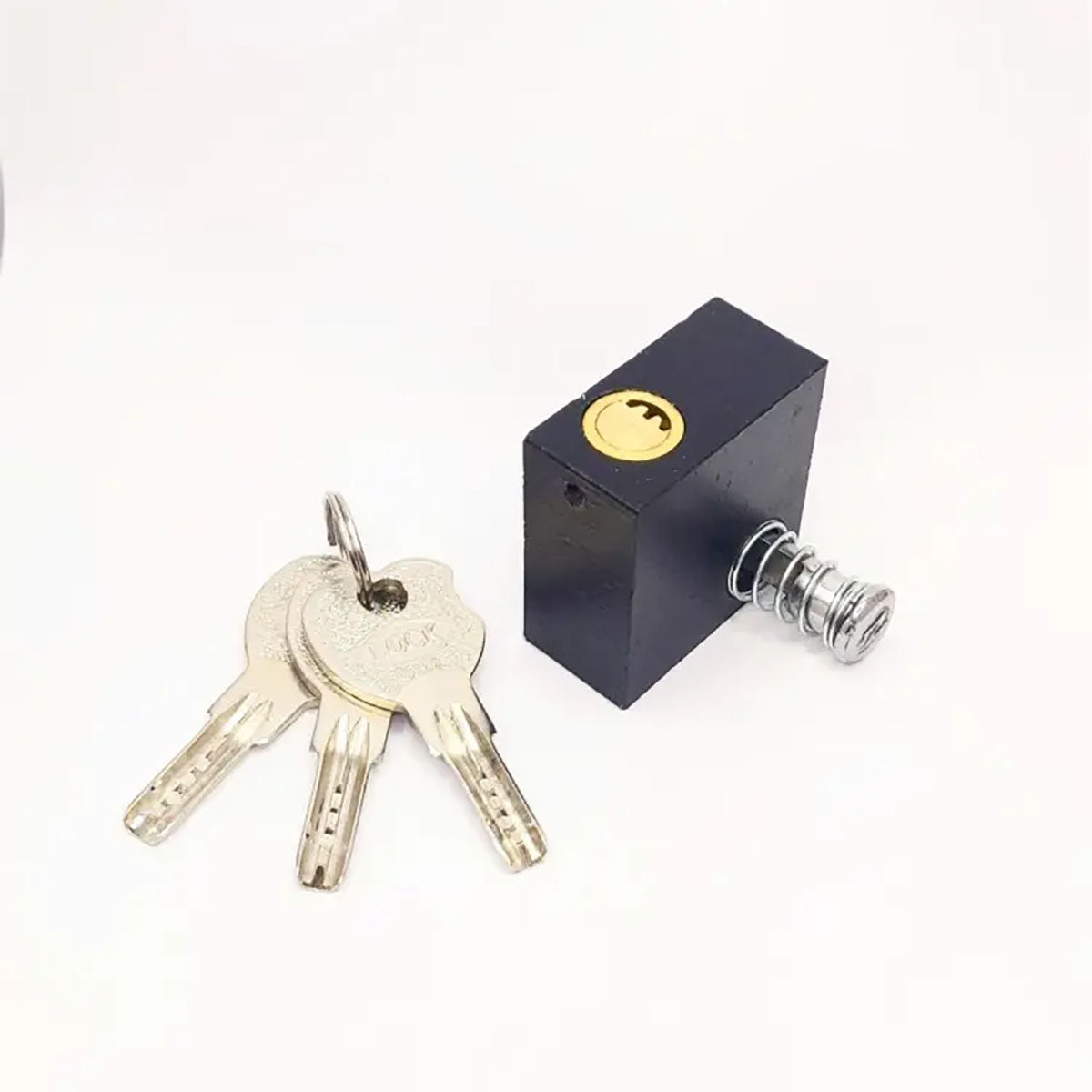 100% Secure Motorcycle Side Lock �No Welding Required �Black L-Key Anti-Theft Handle & Push Lock ( 1Pc )