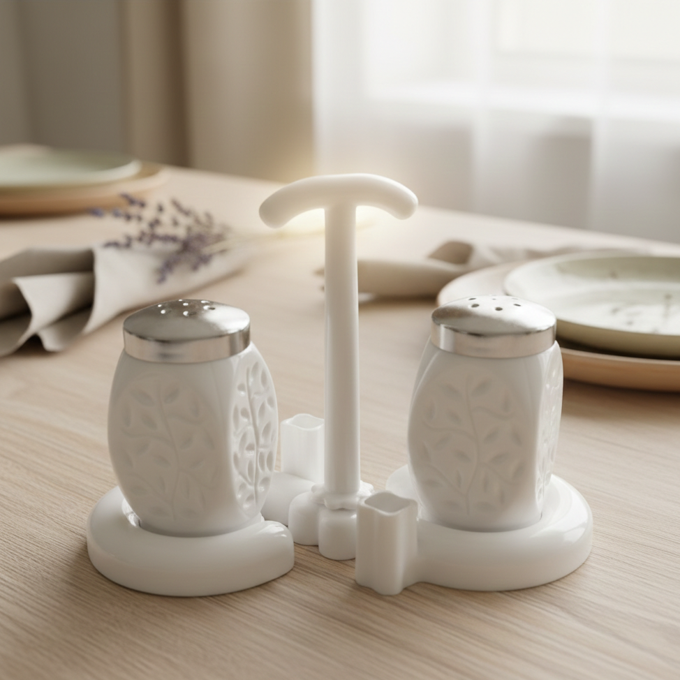 Premium Kitchen Salt and Sugar Pot Set �Stylish Aluminium Storage Containers (1�0 LTR Capacity) ~ Random Color