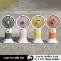 Rechargeable Mini Handy Fan Portable USB Cooling Fan Cute Design Handheld Fan for Kids and Travel - With Cable (Random Color)