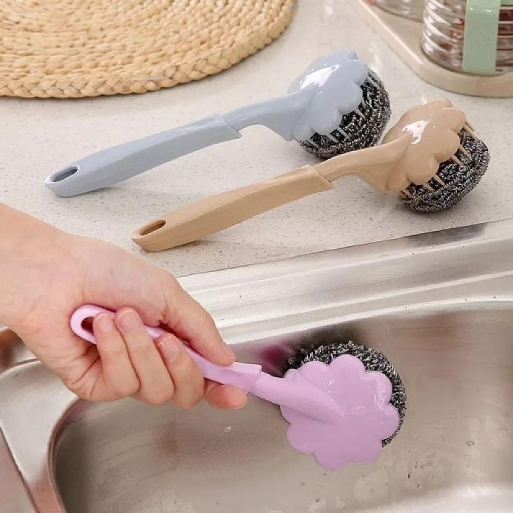 Stainless Steel Ball Brush Sponge for Kitchen & Bathroom Cleaning