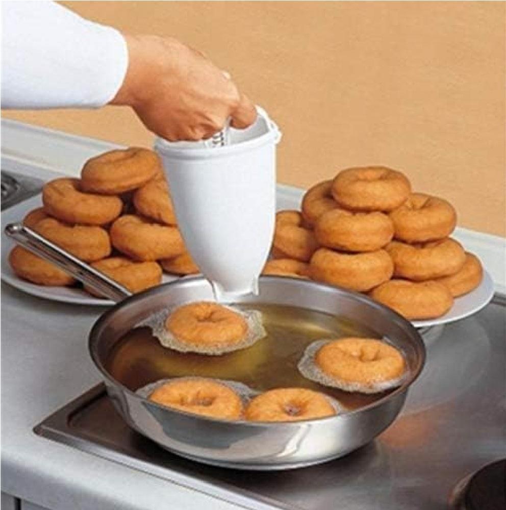 Manual Donut Maker White Plastic Kitchen Tool