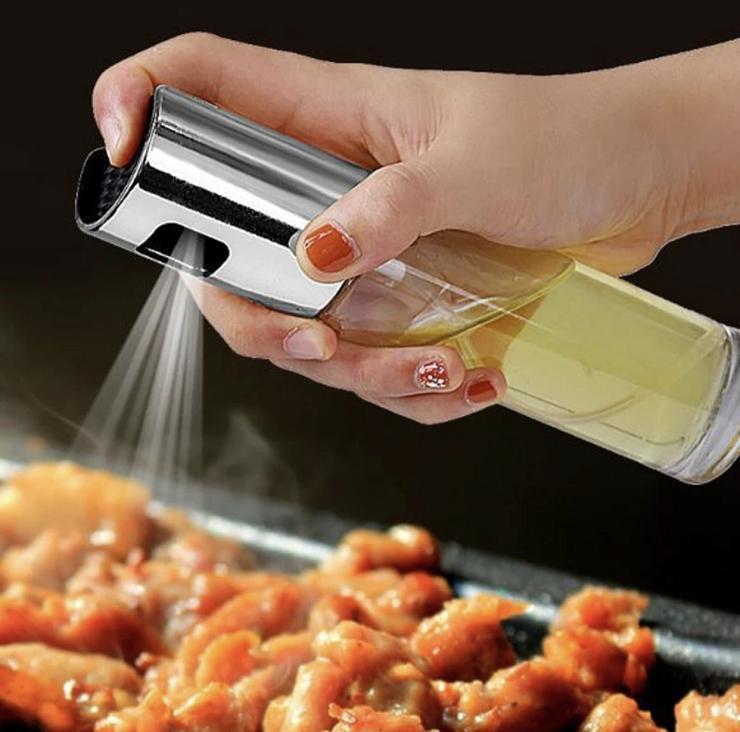 Oil Spray Bottle 304 Stainless Steel Clear Glass