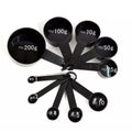 Measuring Cups & Spoons Pack of 10 Black Plastic
