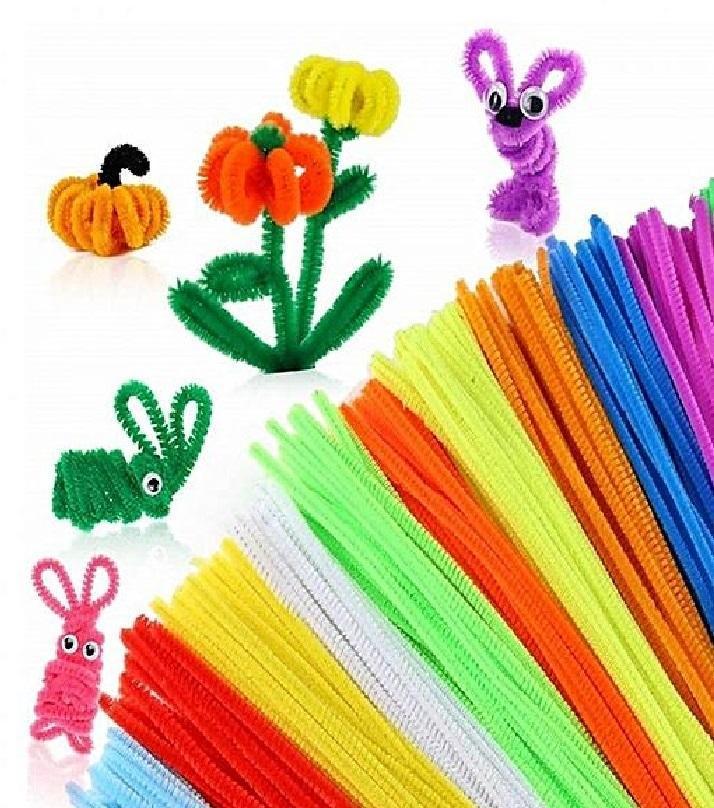 50 Pcs Assorted Color Pipe Cleaners for Kids Craft