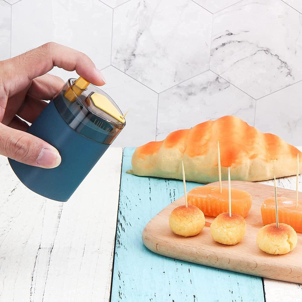 Automatic Toothpick Dispenser Dark Blue Plastic 150Pcs