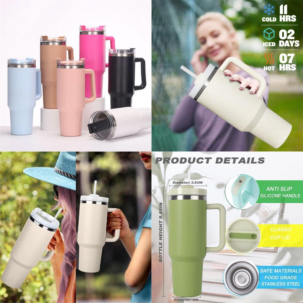 Stainless Steel 40oz Thermos Mug with Handle