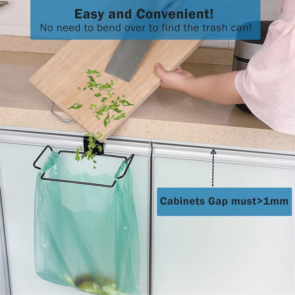 Stainless Steel Trash Bag Holder Black 10lb Clip