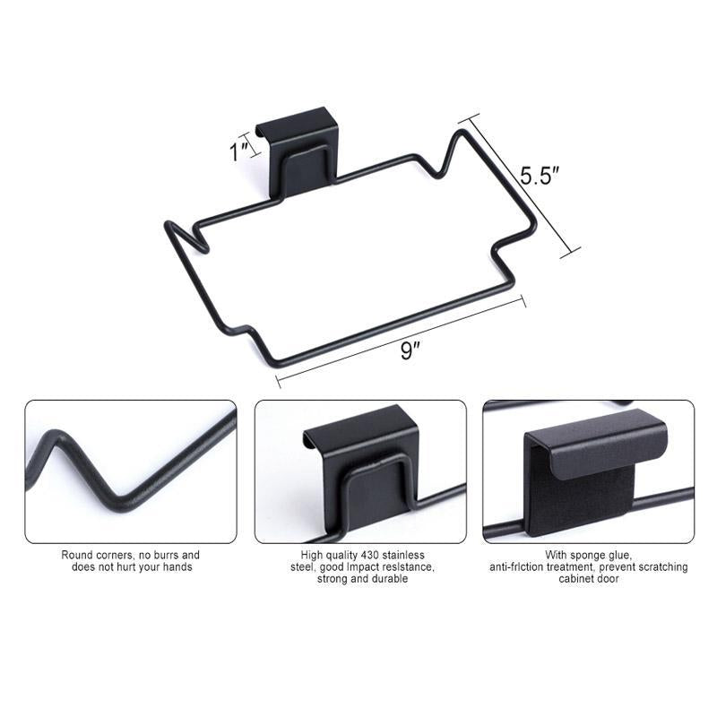 Stainless Steel Trash Bag Holder Black 10lb Clip
