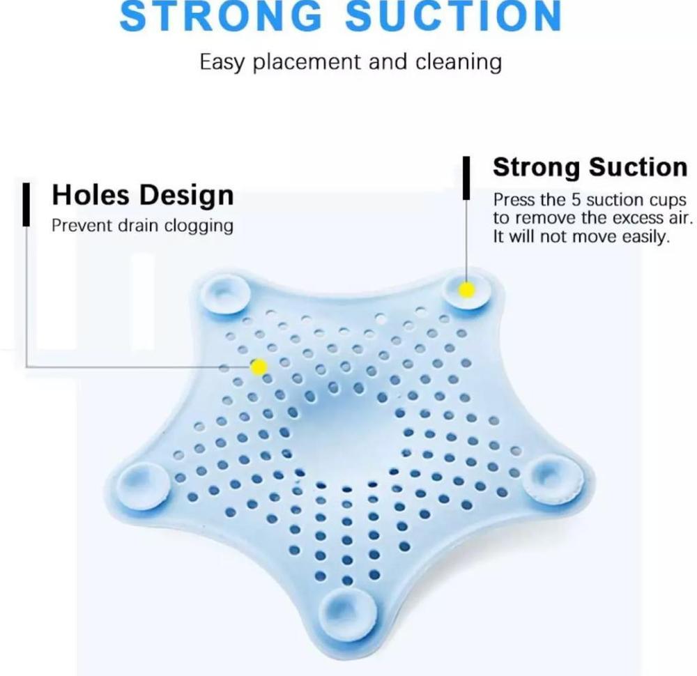 Star Shaped Silicone Drain Strainer for Kitchen Sink