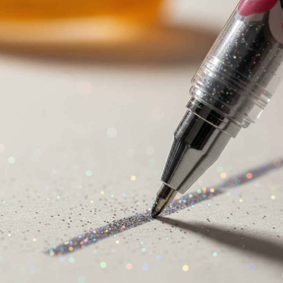 12 Colors Gel Pens Set �Glitter & Metallic 1.0mm Fine Tip | Kids Coloring, Sketching & Drawing Gift Set