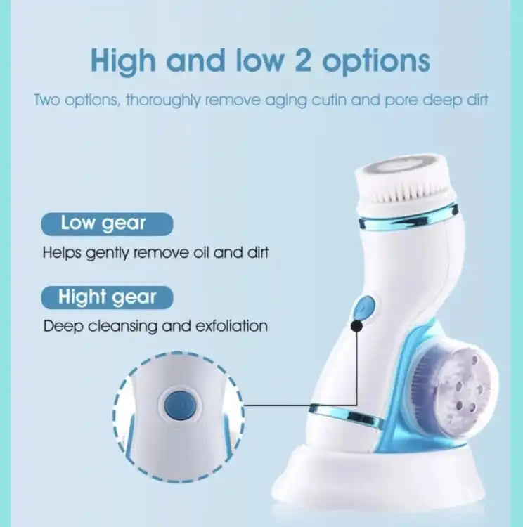 Cnaier 4 in 1 Electric Cleanser | Facial Cleansing Brush &amp; Massager - Face Brush Set | Electric Rotating Face Scrubber for Deep Cleaning, Exfoliating, Blackhead Removing AE-8286