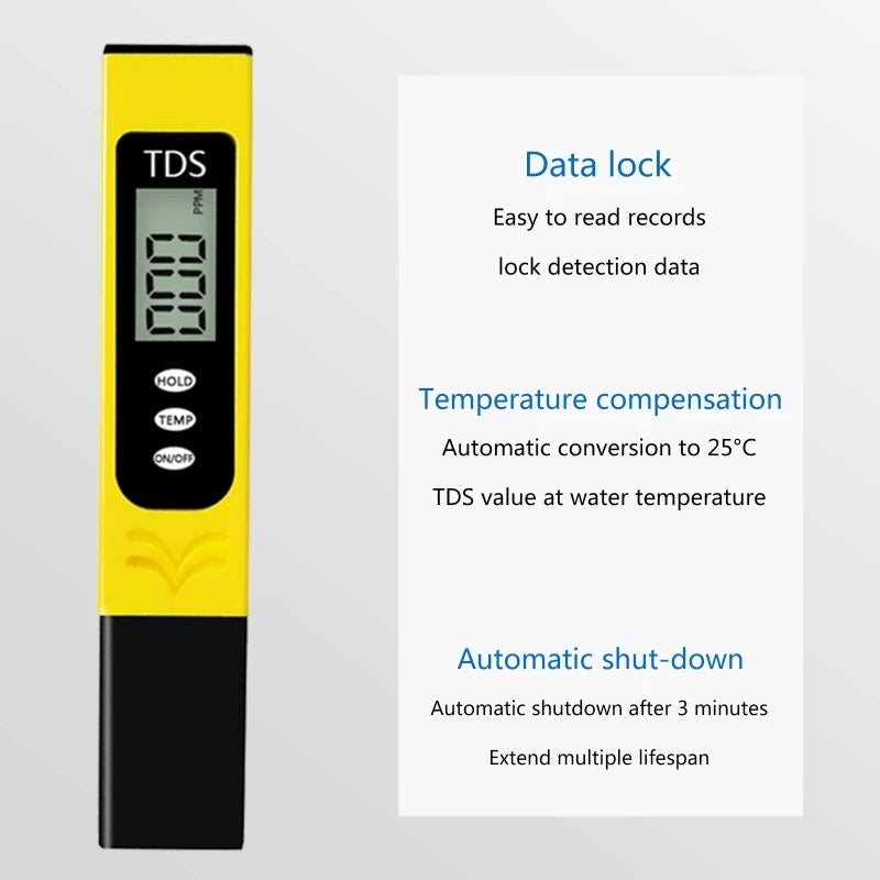 TDS Meter Digital LCD Pen Tester �Portable Water Quality Monitor & Purity Measurement Tool for Drinking Water, RO Systems, and Aquariums