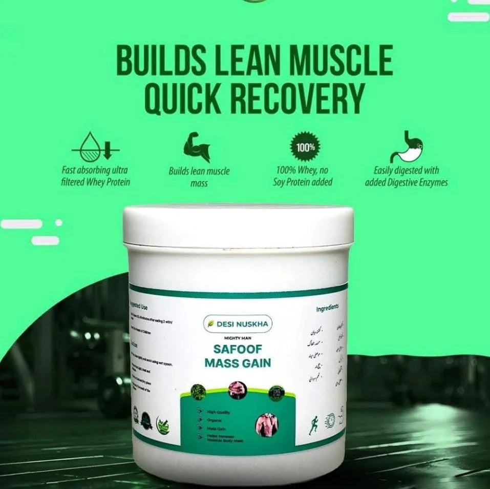 Safoof Mass Gain Herbal Weight Gain Powder Natural Body Mass Support Formul