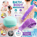 Silicone Bath Brush And Silicone Back Scrubber Care Bundle For Deep Cleansing And Gentle Body Care (Random Color)