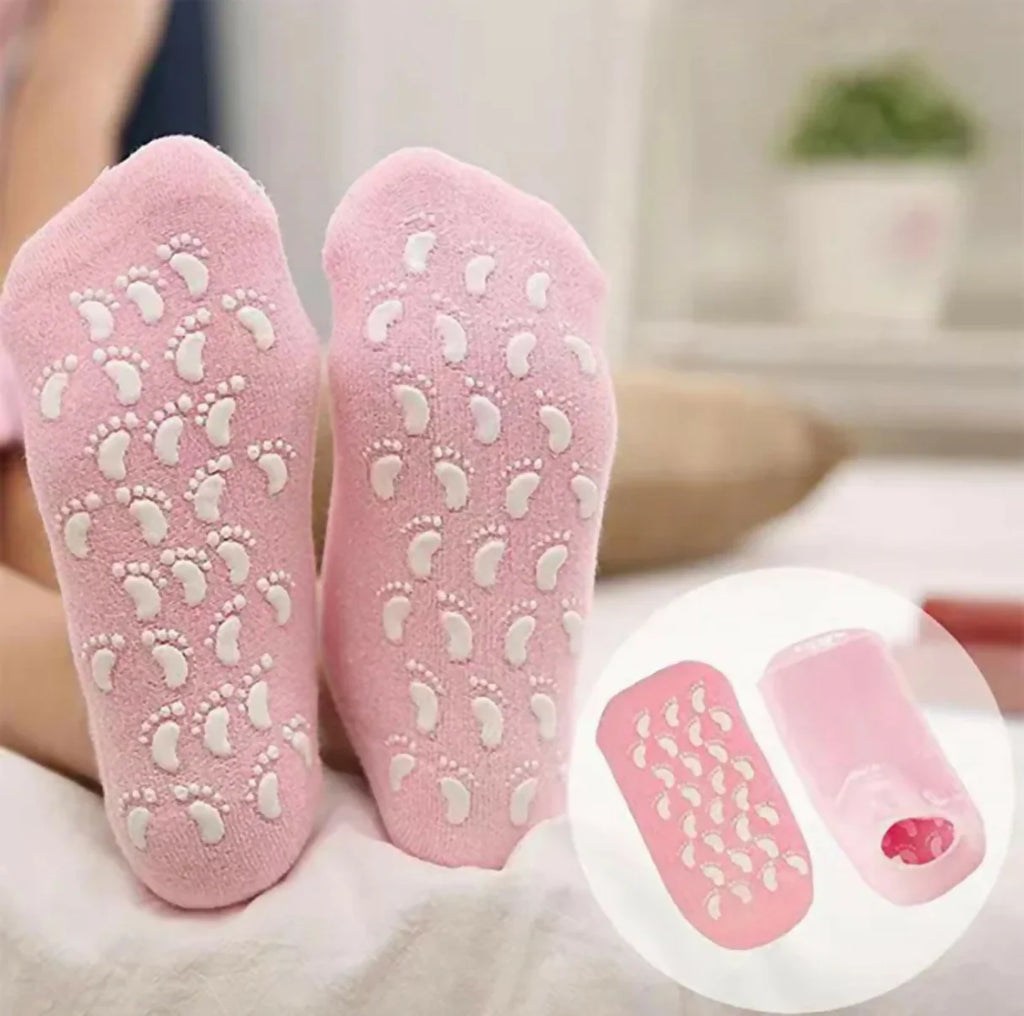 Spa Gel Moisturizing Socks Anti Slip Heel Care Socks For Dry & Cracked Feet �Multi color