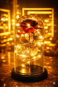 The Perfect Valentine? Gift! Flower Rose LED light with Glass Dome Romantic, Perfect for Valentine's Day, Anniversary, Birthday, and Home D?or Random Design