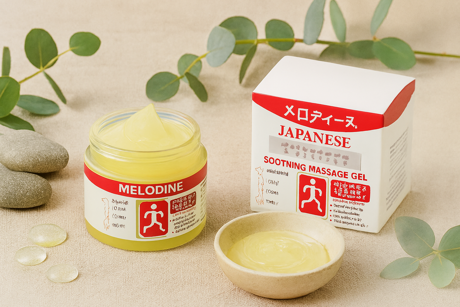 MELODINE Japanese Soothing Massage Gel �Muscle & Joint Pain Relief Cream For Shoulder, Neck, Back & Knee �Fast-Absorbing Herbal Formula