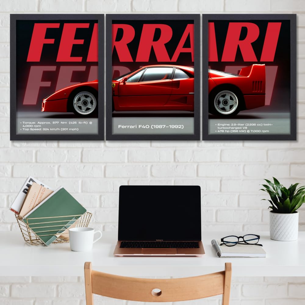 3 Pc Ferrari Wall D?or Photo Tiles | Low Quality