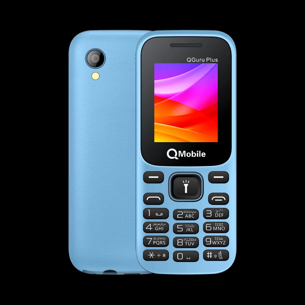 QMobile Guru Plus 1.8 Inch LCD PTA Approved Mobile With 1000mAh Battery Dual SIM Smart Digital Camera And Bluetooth (Random Color)
