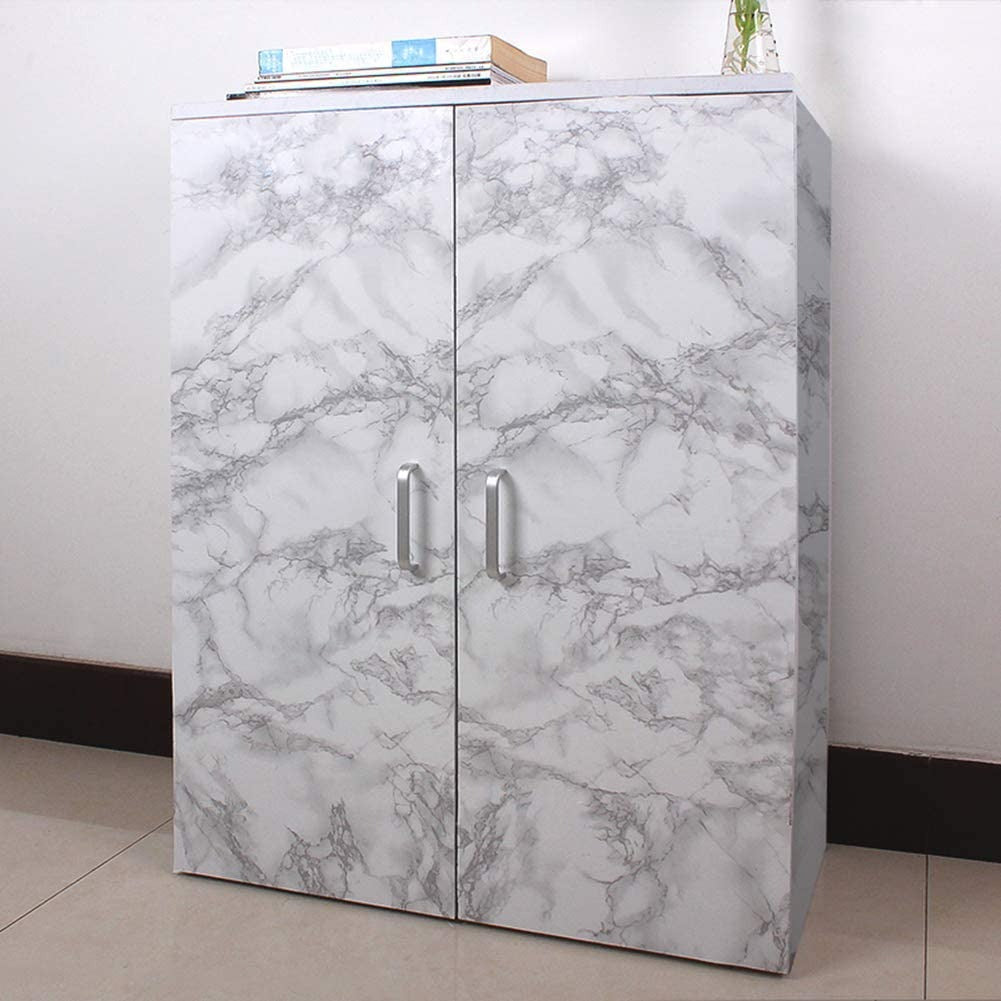 Self Adhesive White Marble Sheet For Kitchen �Waterproof, Heat And Oil Resistant Wallpap er For Countertops, Cabinets, And Furniture(60x200)