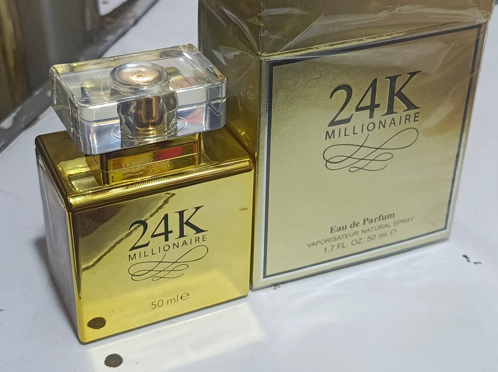 24K MILLIONAIRE Eau De Parfum for Men �Premium Long-Lasting Luxury Gold Vaporisateur Natural Spray - 50ml