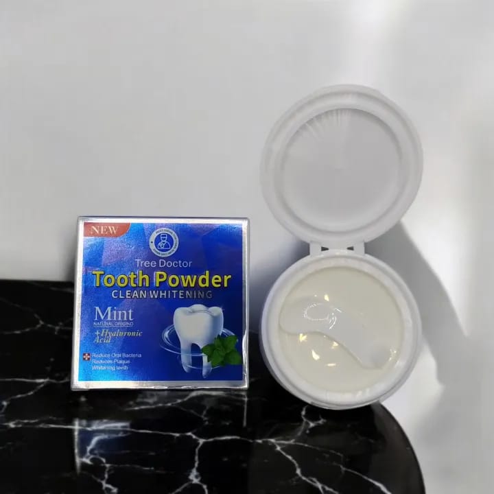 Tree Doctor Tooth Powder �Mint Clean Whitening Formula with Hyaluronic Acid | Plaque Removal & Fresh Breath | 50g