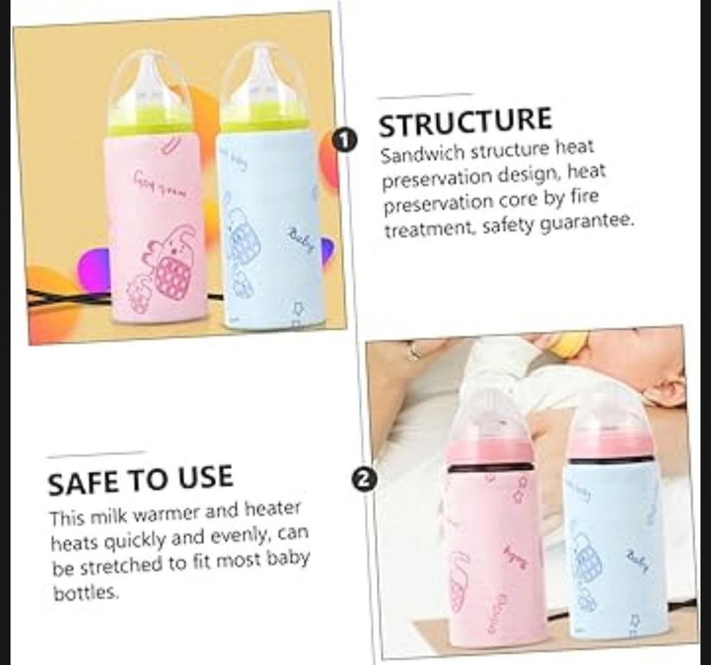 Portable USB Baby Bottle Warmer �Universal Insulated Milk Heater Sleeve for Travel and Home Use (Without Feeder)
