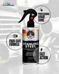 Stainless Steel Cleaner & Polish �Fingerprint Remover & Protective Shine Spray | THREE GUYS - German Engineered (250) ML