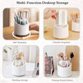 Makeup Brush Holder Organizer With Lid 360? Rotating Dustproof Printed Hard Box For Neat And Stylish Storage