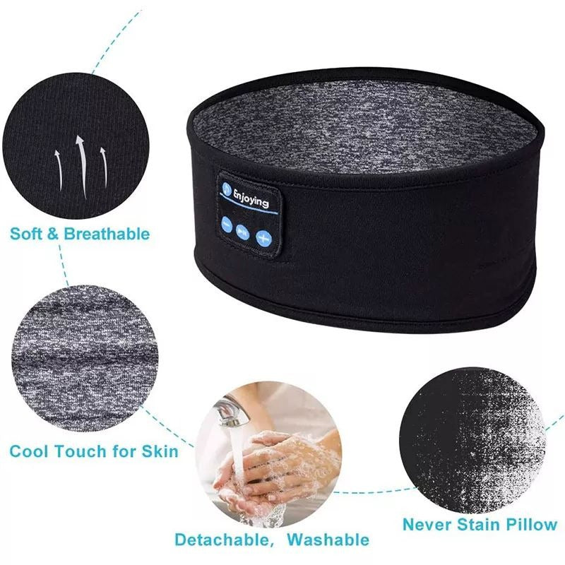 Wireless Bluetooth Music Headband With Built-In Headphones For Sports, Running, Gym, And Sleep �Comfortable Fabric Design With Hands-Free Calling