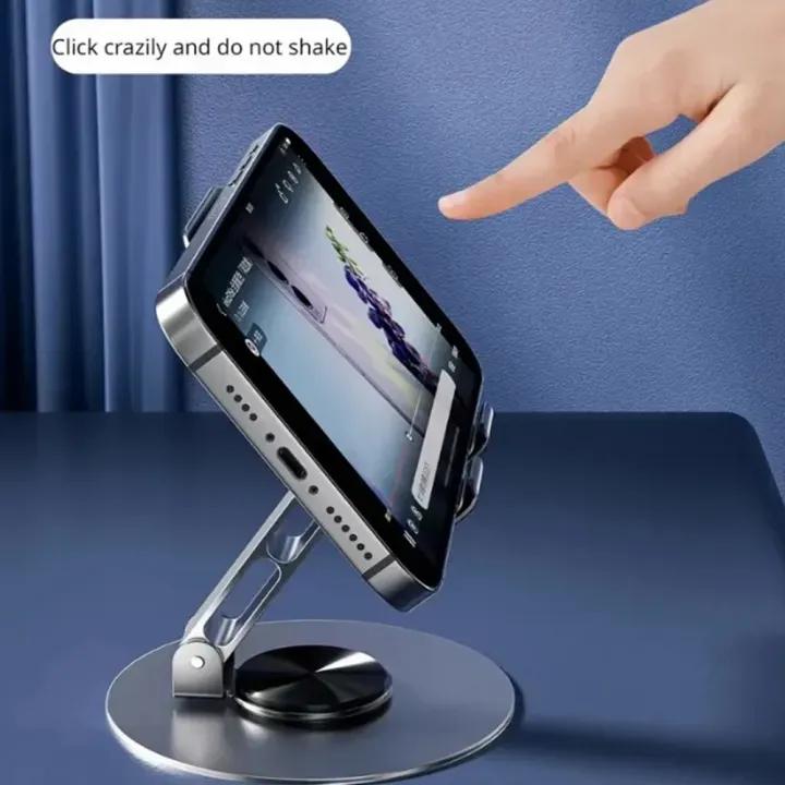 Metal Body Adjustable Phone Holder �Foldable Desktop Stand for Mobile Phones