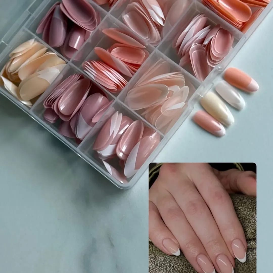 144 Pcs Multicolor Nails Box �Stylish, Durable & Easy-to-Use False Nails for Everyday Fashion, Parties & Nail Art Designs
