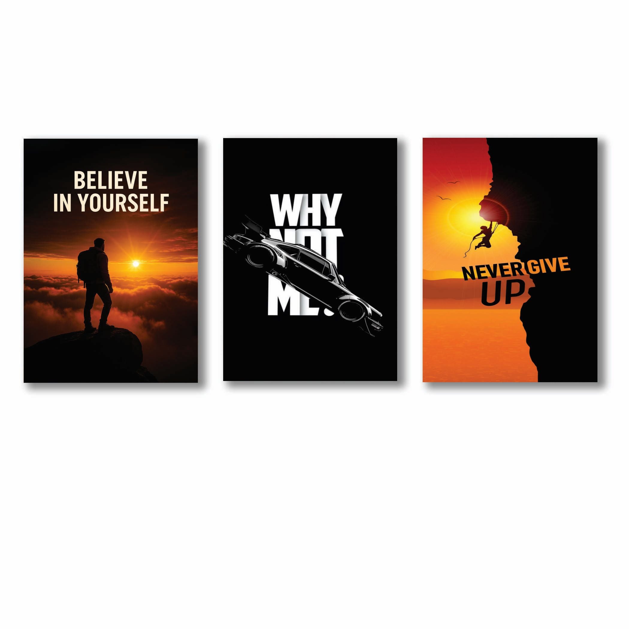 Set of 3 Premium Wall Art Photo Tiles �Modern Home Decor Sets